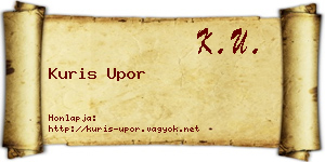 Kuris Upor névjegykártya